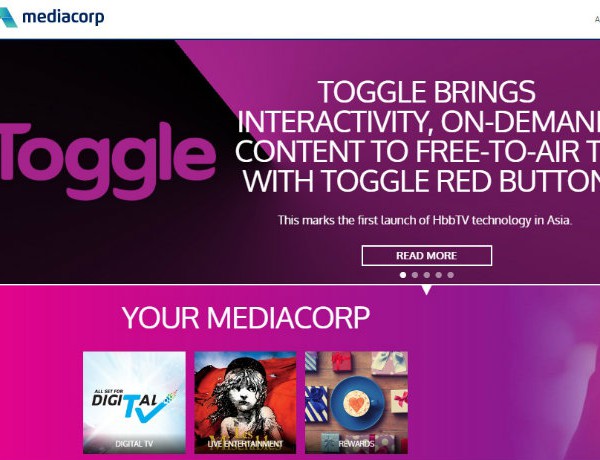 MediaCorp homepage